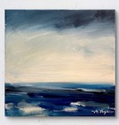 Mary Myers Original Abstract Expressionism 10x10 Moody Seascape Signed — photo 5