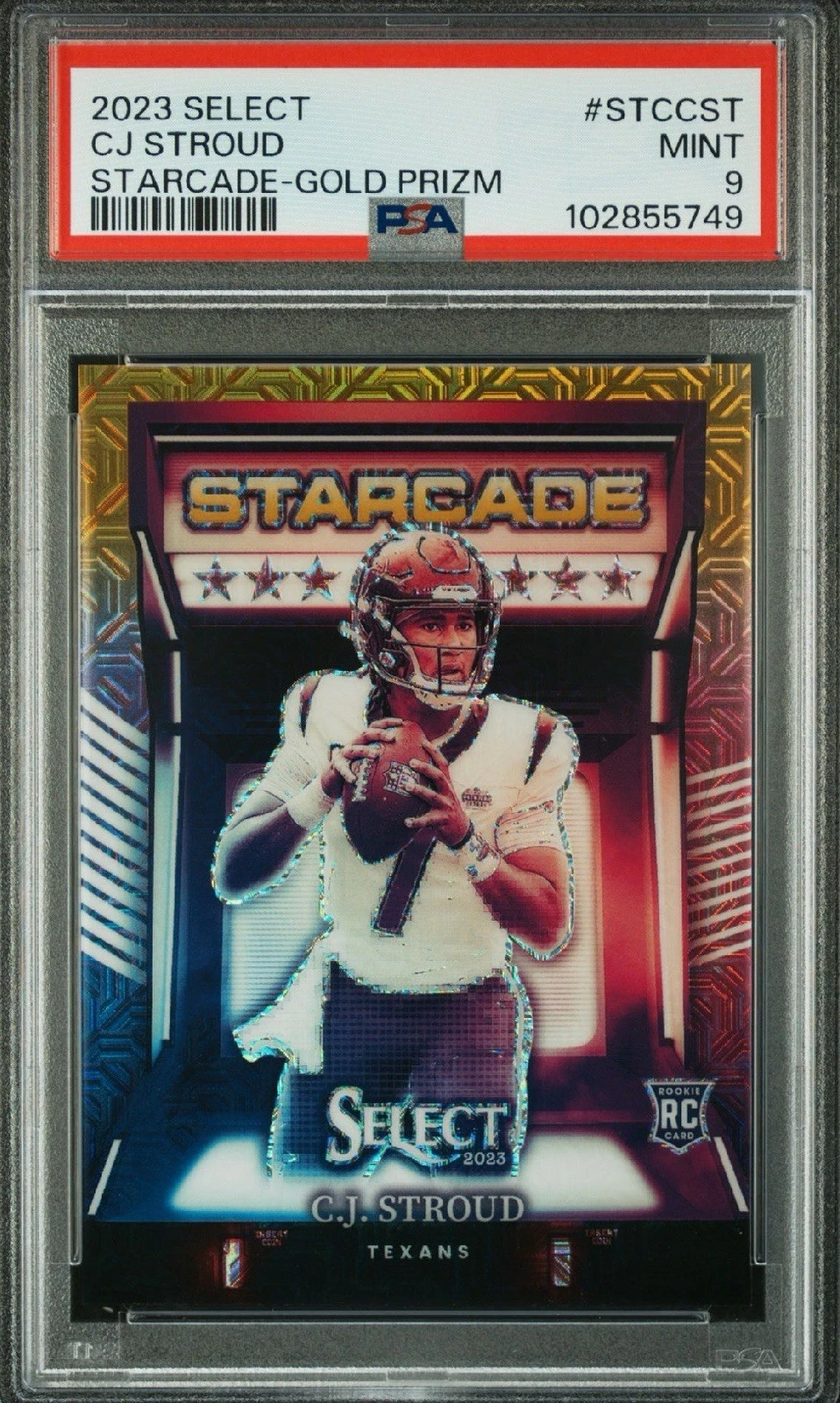 CJ Stroud Panini Select Starcade #STCCST Gold Prizm