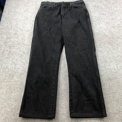 Vintage Wrangler Jeans Mens 33x34 Black Denim 13MWZ Cowboy Cut USA
