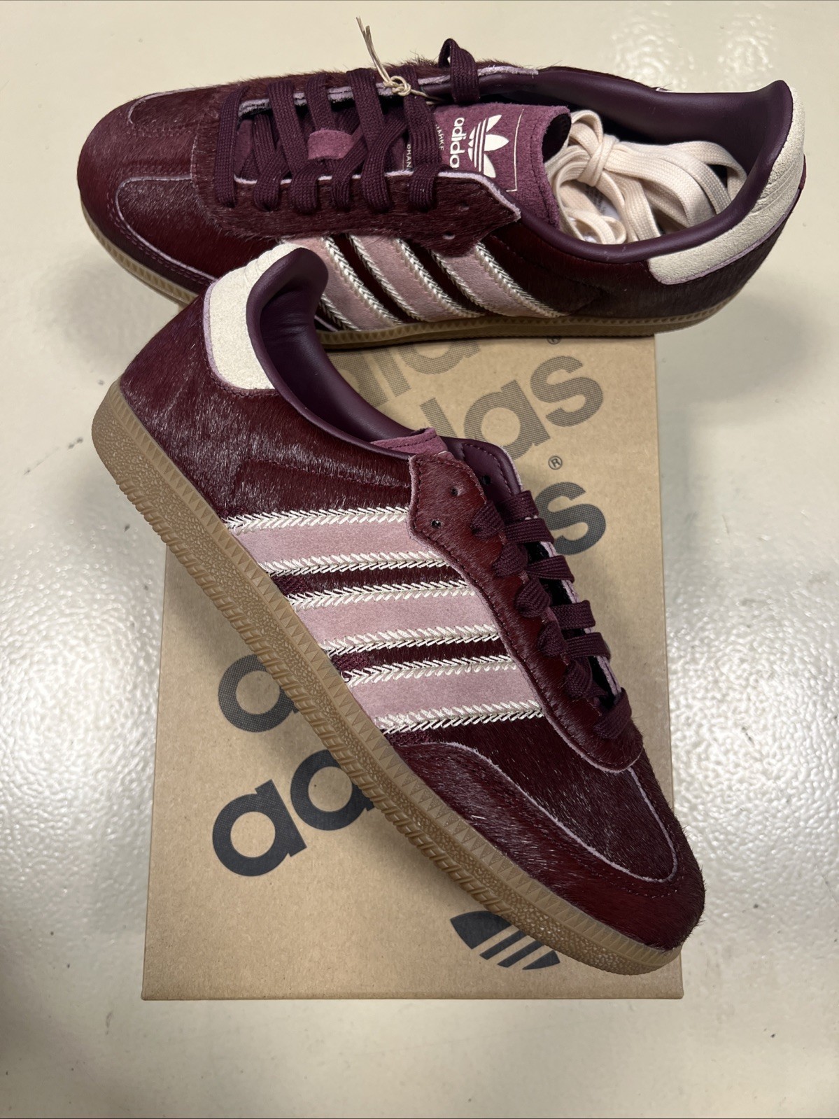 Adidas Samba OG "Maroon Sand Strata" colorazione capelli pony donna taglia 7 JP5330