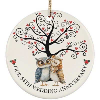 Owl Couple Romantic 54 Years Ornament 54th Wedding Anniversary Christmas Gift