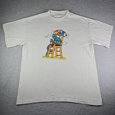 Vintage 90s GTE Visa Promo T-Shirt Men's Size XL White Single Stitch Dog Pop Art