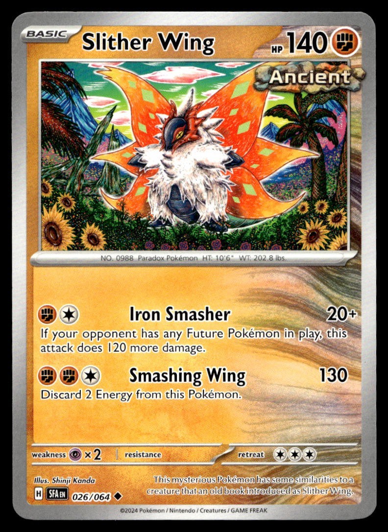 Slither Wing 26/64 Pokemon Card Shrouded Fable Uncommon 140 HP Near Mint C10