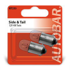 2 x 233 Sidelight / Tail Light Bulb Bulbs T4 12v 4w T4W Bulb BA9S
