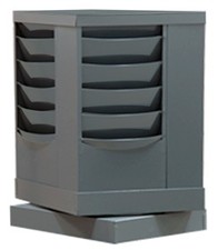 Durham 409-95, Gray 20 Pocket Rotary Literature Rack, 14.13"x14.13"x23.13"
