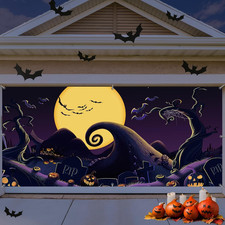 Halloween Nightmare Garage Door Banner Cover Decorations Large Hanging Halloween