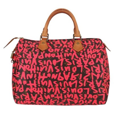 LOUIS VUITTON Monogram Graffiti Speedy 30 Bag Orange M93705 LV