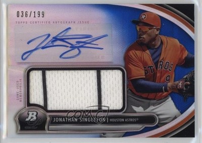 2013 Bowman Platinum Jumbo Relic Blue Refractor Jon Singleton Jonathan Auto 1l96