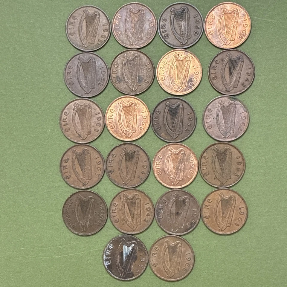 Nice Lot of 22 Ireland Old Large One Penny 1928 - 1968 - Image 2 of 4