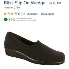 SAS Bliss Brown Slip-On Wedge Women's size 7.5 insoles needed