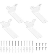 4 Pcs Floating Shelf Brackets, Shelf Brackets Heavy Duty - White
