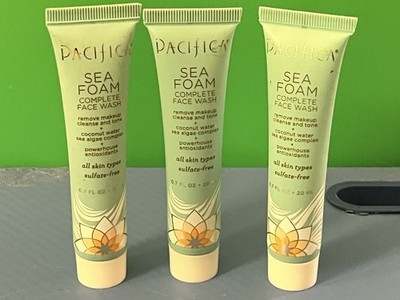 Pacifica Sea Foam Complete Face Wash Cleanse & Tone Vegan 0.7 oz, Lot of 3