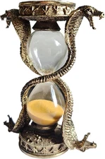 Mythological Fantasy Snake Hourglass Sand Timer 15 Minutes, Gothic Decorative St