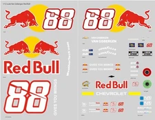 1/12 Scale Shane Van Gisbergen 2025 Red Bull RC Car Clear Vinyl Sticker Sheet