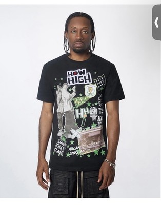 REASON How High Embroidered Short Sleeve Tee Size Medium NWT Black
