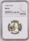 1950-D Washington Quarter NGC MS65