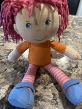 HABA 12 Rag Doll Pink Yarn Hair Orange Dress ...