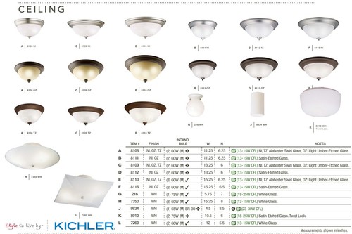 Kichler 8112 2 Light 13"W Flush Mount Bowl Ceiling Fixture - Black - Bild 2 von 2