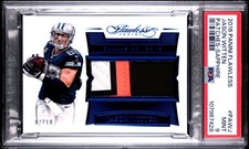 JASON WITTEN 2016 FLAWLESS SAPPHIRE BLUE GAME USED JERSEY PATCH SP 2/10 PSA 9