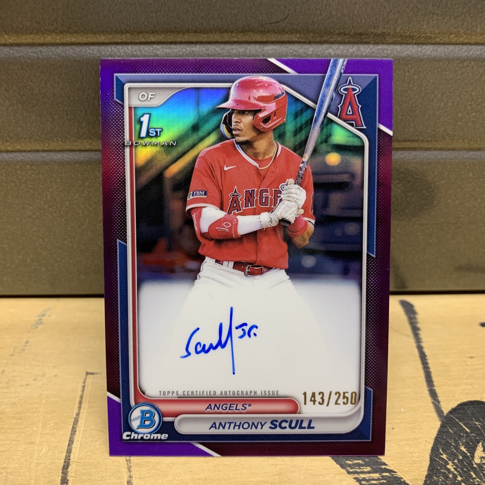 2024 Bowman Anthony Scull Chrome Auto Purple Refractor 1st /250 Autograph Rookie