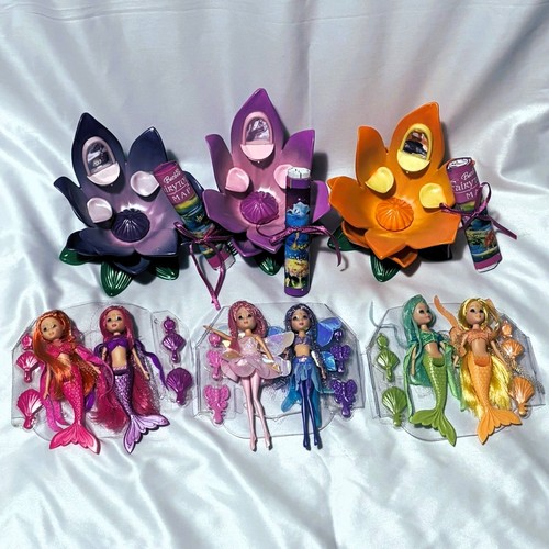 Barbie Fairytopia Petal Pixies Lot 6 Mini Figures Complete Flowers Maps 2004