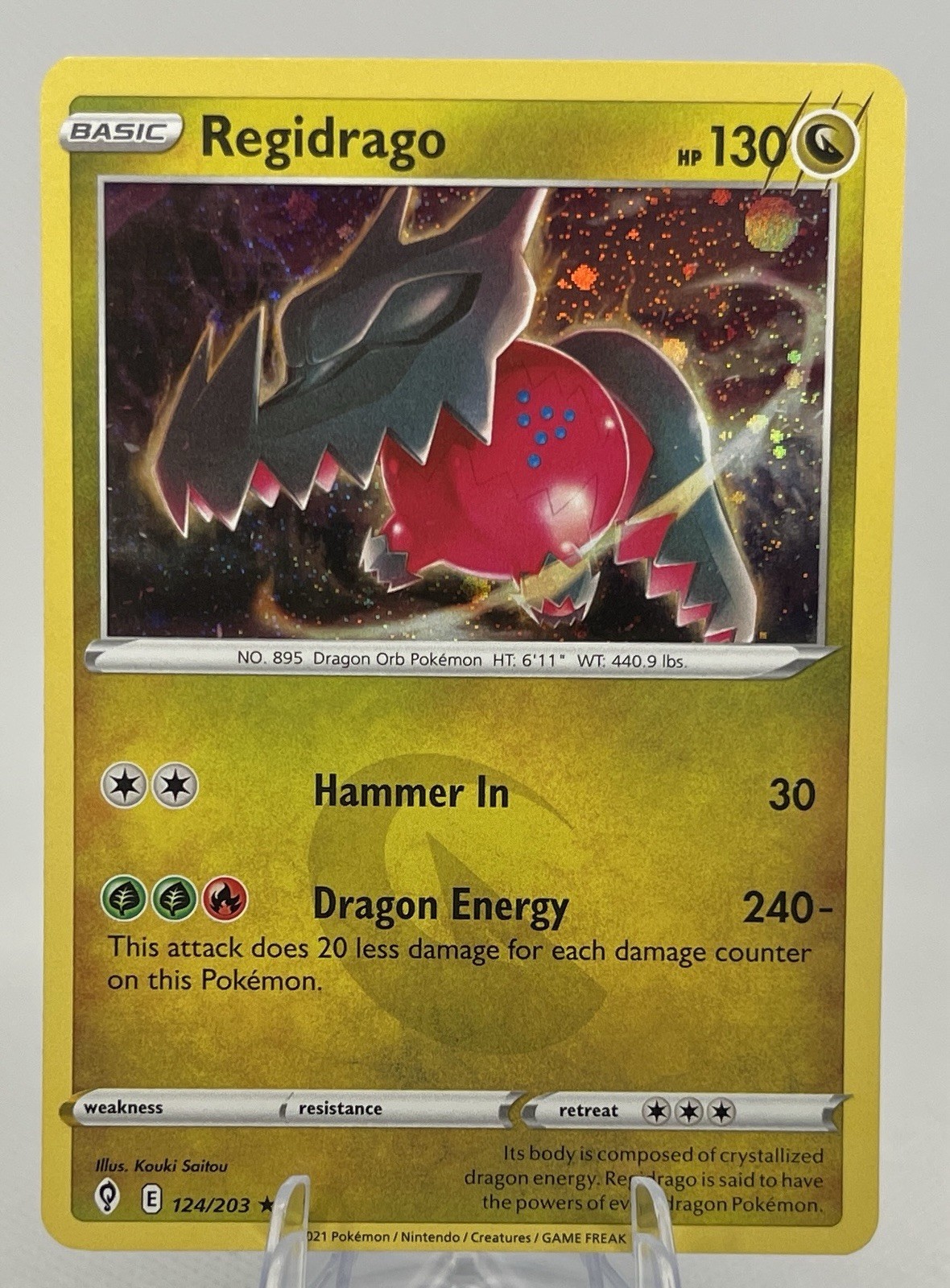 Pokemon -  Regidrago (124/203) - Holo Rare - Evolving Skies - NM/M