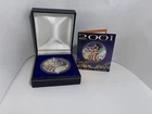 2001 American Eagle Silver Dollar In Full Color with COA