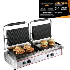 Heavy Duty Twin XL Panini Contact Grill Ribbed/Smooth 4.4k W Dual Zone / B GRADE