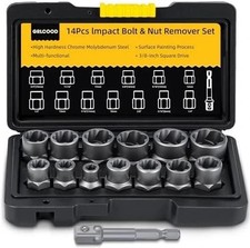 Bolt Extractor Set 14-Piece Stripped Bolt Extractor Socket Set with Storage Case