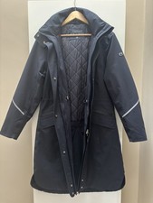 Equetech Utopia Navy Long Waterproof Riding Coat - Ladies size M (12/14)