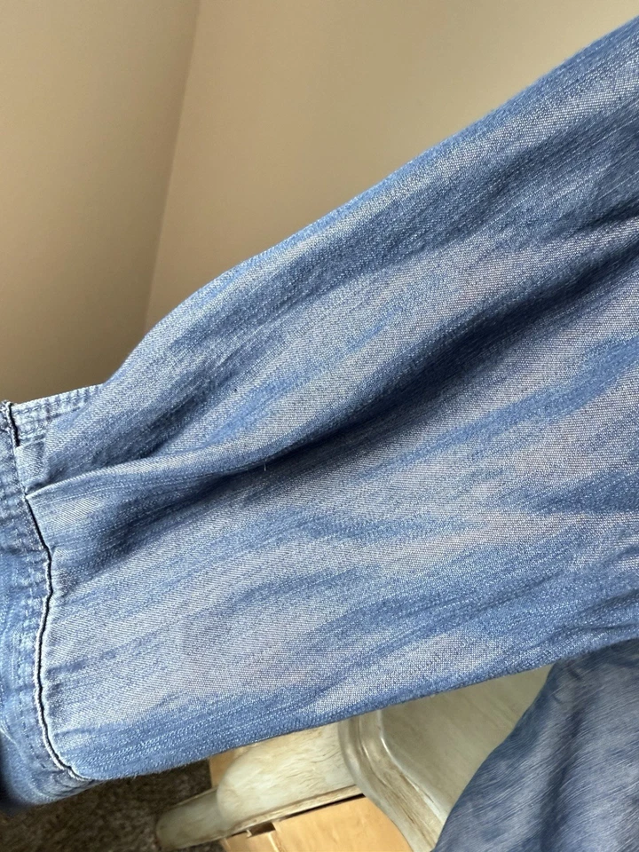 Calvin Klein denim Shirtdress Dress long sleeve button up womens sz 8 M - Image 4 of 4