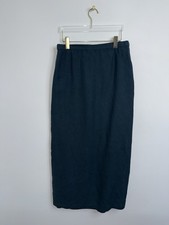 Eileen Fisher Womens Sz L Teal Green 100 Linen Skirt Midi Lagenlook Minimalism