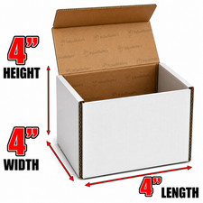 4x4x4 White Corrugated Shipping Mailers Packing Box Boxes Folding 100 To 1000