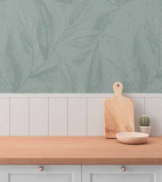 Vliestapete Blattmuster Floral Abstrakt GrüN Silber Metallic 79096-5 (2,91€/1Qm)-image