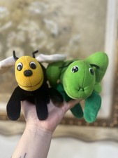 1993 creations Plush Hand Puppets Vintage Set Of 2 Bee And Grasshopper