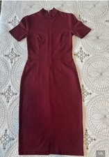 Express Women’s Wine Mock Neck Midi Sheath Dress Size XS