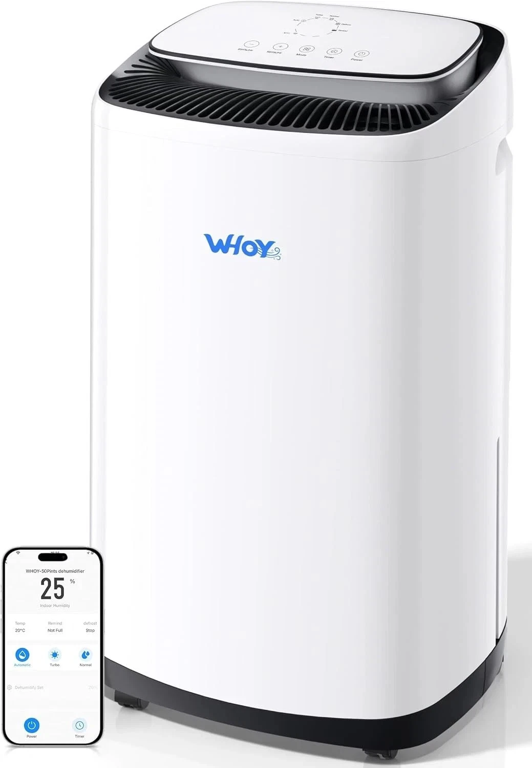 5000 Sq Ft 80 Pint Dehumidifier for Basement Home Large Room w/ Drain Hose Smart