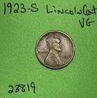 1923 S Lincoln Wheat Cent / Penny 1c Vg Very Good See Pictures