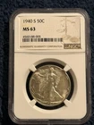 1940-S  Walking Liberty Silver Half Dollar NGC MS63
