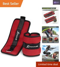 Versatile Ankle Wrist Weights for Strength Training - Red, Soft Neoprene Fit
