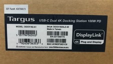 Lot 2 Targus USB-C Dual 4K Docking Station with 100W Power Delivery