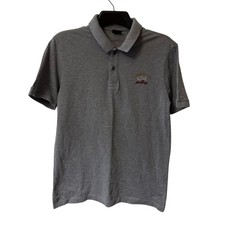 Paul And Shark Polo Shirt Mens Medium Grey Short Sleeve Logo Cotton Crew
