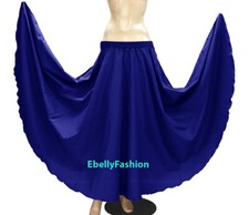 Royal Blue Cotton 360 Full Circle Long Skirt Belly Dancing Clothing Costum