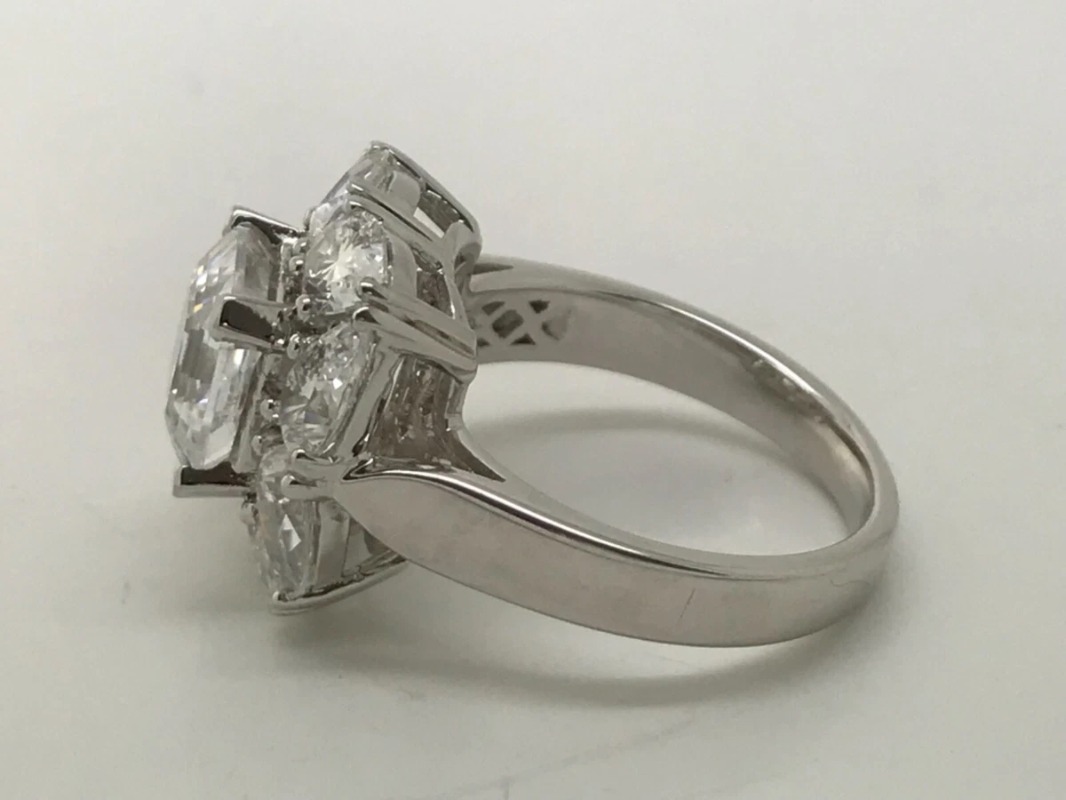 Diamonique asscher cut ring sale