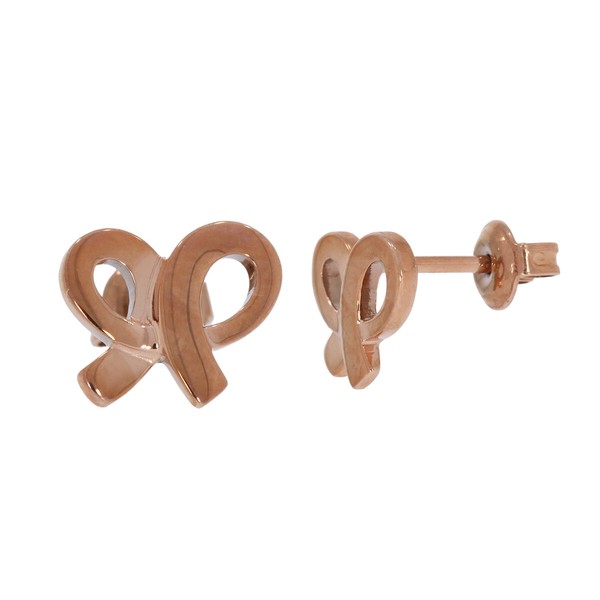 Xen Ohrstecker Schleife RosèVergoldet Aus Edelstahl Pol.-image