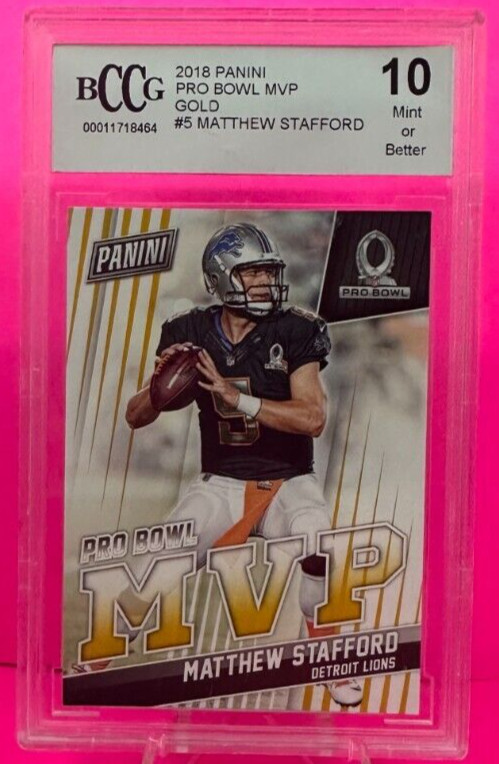 2018 Panini Pro Bowl Mvp Gold Matthew Stafford #PB-5 BCCG 10 NP 22524
