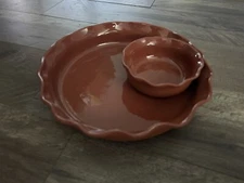 Crate & Barrel one piece chip & dip serving tray