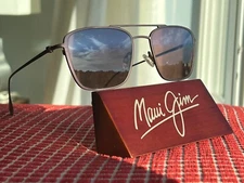 New - Maui Jim Ebb & Flow MJ 542 19A - Brown Satin Titanium - Maui Rose Lenses