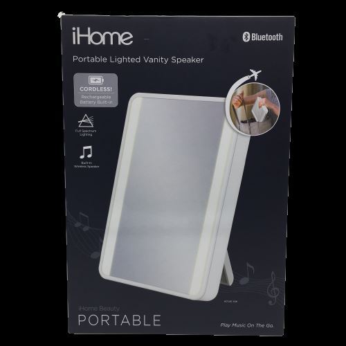 iHome Lighted Vanity Mirror with Bluetooth Speaker Portable