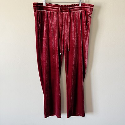 Torrid NWT Pull-On Relaxed Taper Velvet High Rise Pant Zinfandel Red Size 2X